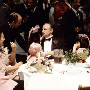 THE GODFATHER, Morgana King (second left), Marlon Brando, 1972