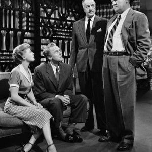 REMAINS TO BE SEEN, from left: June Allyson, Van Johnson, Louis Calhern, Barry Kelley, 1953