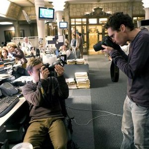 SUPERMAN RETURNS, Sam Huntington, director Bryan Singer, on-set,  2006, (c) Warner Bros.