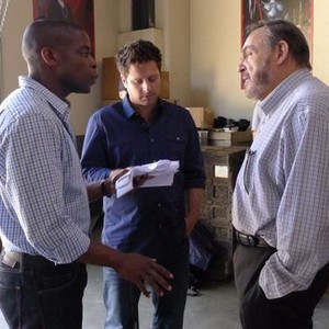 Psych, Dulé Hill (L), James Roday (C), John Rhys Davies (R), 'Indiana Shawn and The Temple Of The Kinda Crappy, Rusty Old Dagger', Season 6, Ep. #10, 02/29/2012, ©USA