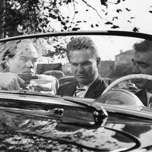 KISS ME DEADLY, from left: Jack Lambert, Ralph Meeker, Jack Elam, 1955