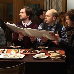 The League, Nick Kroll (L), Jon Lajoie (C), Paul Scheer (R), 'The 13 Stages of Grief', Season 7, Ep. #12, 12/02/2015, ©FXX