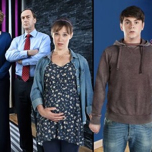 Anna Chancellor, Angus Deayton, Scarlett Alice Johnson, Sean Michael Verey and Ben Crompton (from left)