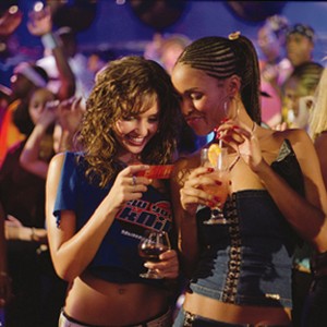 Honey Daniels (JESSICA ALBA) and best friend Gina (JOY BRYANT) share the moment Honey is "discovered" in the high-energy drama with music, Honey.