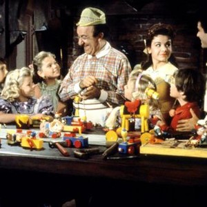 BABES IN TOYLAND, fourth, fifth, sixth, seventh and eighth from left: Ed Wynn, Ann Jillian, Annette Funicello, Kevin Corcoran, Tommy Sands, 1961 (c) The Walt Disney Co