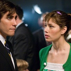 (L-R) Raymond L. Brown Jr. as Burger Hop Manager and Jessica Biel as Alice Eckle in "Accidental Love."