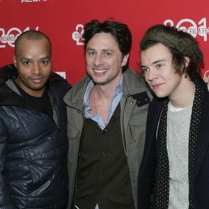 Donald Faison, Zach Braff, Harry Styles at arrivals for WISH I WAS HERE Premiere at Sundance Film Festival 2014, The MARC, Park City, UT January 18, 2014. Photo By: James Atoa/Everett Collection