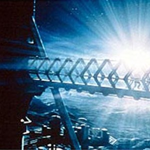 Nick Vanzant races through the gantry of the moon-mining colony in MGM's Supernova