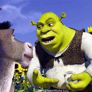 Shrek (MIKE MYERS) tries to convince the Donkey (EDDIE MURPHY) that he does not need a friend in DreamWorks Pictures' computer animated comedy SHREK. photo 2