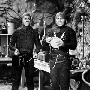 ZOMBIES OF THE STRATOSPHERE, from left, Leonard Nimoy, Lane Bradford, 1952
