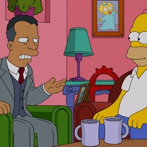 The Simpsons, Dick Clark (L), Dan Castellaneta (R), 'You Don't Have to Live Like a Referee', Season 25, Ep. #16, 03/30/2014, ©KSITE