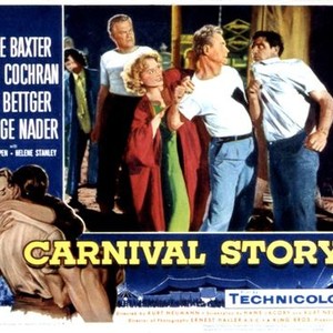 CARNIVAL STORY, Anne Baxter, Lyle Bettger, Steve Cochran, 1954