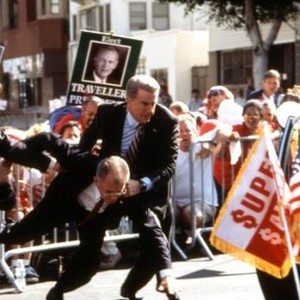 SPY HARD, Barry Bostwick (l.), Leslie Nielsen (r.), 1996, (c)Buena Vista Pictures