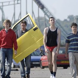 The Inbetweeners, from left: James Buckley, Joe Thomas, Blake Harrison, Simon Bird, 'Season 1', ©BBCAMERICA