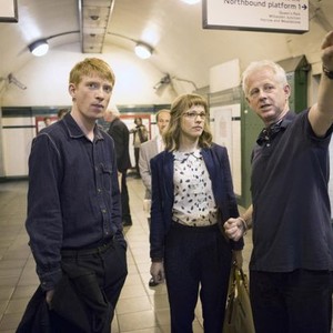 ABOUT TIME, from left: Domhnall Gleeson, Rachel McAdams, director Richard Curtis, on set, 2013. ph: Murray Close/©Universal