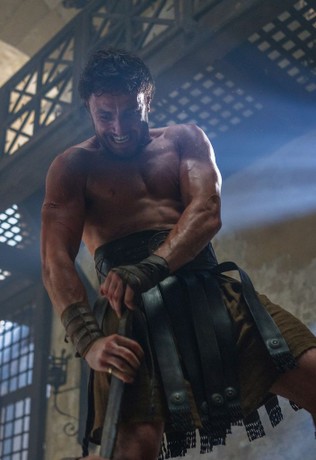 Gladiator gets ready for battle in Gladiator II