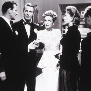 PITTSBURGH, John Wayne (second left), Randolph Scott, Marlene Dietrich, Louise Allbritton, 1942