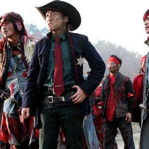 SUKIYAKI WESTERN DJANGO, from left: SATO Koichi, KAGAWA Teruyuki, SAKAI Masato, 2007. ©Sony Pictures Entertainment