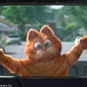 Garfield finds himself in an unusual - and perhaps uncomfortable - spot as he tries to pursue an automobile.