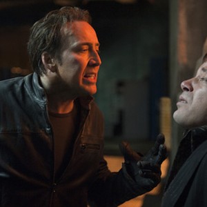 (L-R) Nicolas Cage as Johnny Blaze and Cristian Iacob as Vasil in "Ghost Rider: Spirit of Vengeance."