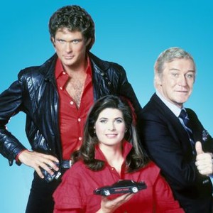 David Hasselhoff, Edward Mulhare and Patricia McPherson (holding a model of KITT) (clockwise from top left)