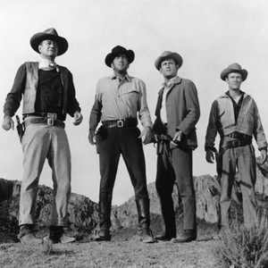 THE SONS OF KATIE ELDER, from left: John Wayne, Dean Martin, Earl Holliman, Michael Anderson Jr., 1965 tsoke1965jw-fsct02(tsoke1965jw-fsct02)