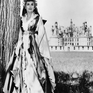 THE ADVENTURES OF QUENTIN DURWARD, (aka QUENTIN DURWARD), Kay Kendall, on location at Chamord Castle, France, 1955