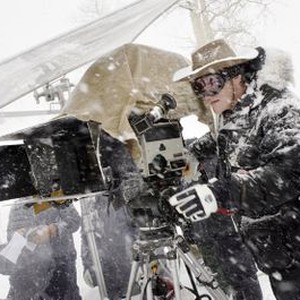THE HATEFUL EIGHT, from left: director Quentin Tarantino, cinematographer Robert Richardson, on set, 2015. ph: Andrew Cooper/© The Weinstein Company