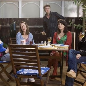 HAPPY-GO-LUCKY, (aka HAPPY GO LUCKY), Caroline Martin (second from left), Oliver Maltman (center), Sally Hawkins (second from right), Alexis Zegerman (right), 2008. ©Miramax