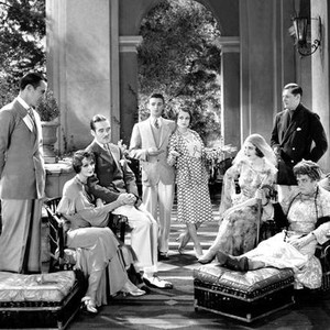 LET US BE GAY, from left: Rod La Rocque, Hedda Hopper, Tyrell Davis, Raymond Hackett, Sally Eilers, Norma Shearer, Gilbert Emery, Marie Dressler, 1930