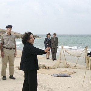 On the set of the film "Blessed Is the Match: The Life and Death of Hannah Senesh."