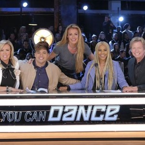 Mary Murphy, Dominic "D-Trix" Sandoval, Cat Deeley, Laurieann Gibson and Nigel Lythgoe (from left)