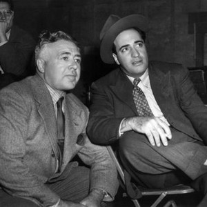 THE HUMAN COMEDY, Director Clarence Brown and author William Saroyan on movie set, 1943