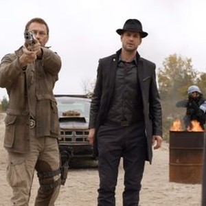 Defiance, Grant Bowler (L), Gale Harold (R), 04/15/2013, ©SYFY