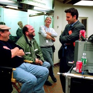 CHANGING LANES, Director Roger Michell, producer Scott Rudin, Ben Affleck on the set, 2002 (c) Paramount.  .