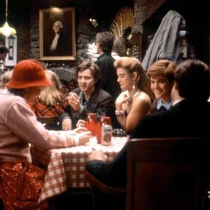 ST. ELMO'S FIRE, (clockwise from l-r): Mare Winningham, Rob Lowe, Andrew McCarthy, Demi Moore, Ally Sheedy, Judd Nelson, 1985, (c)Columbia Pictures