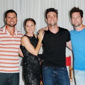 The Young and the Restless, from left: Joshua Morrow, Sharon Case, Daniel Goddard, Michael Muhney, 03/26/1973, ©CBS
