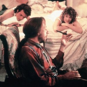 SCORCHERS, Leland Crooke (front), rear from left: James Wilder, Emily Lloyd, 1991, © Goldcrest