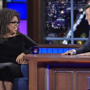 The Late Show With Stephen Colbert, Oprah Winfrey (L), Stephen Colbert (R), 09/08/2015, ©CBS