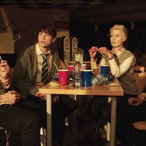 ANNA AND THE APOCALYPSE, FROM LEFT: MALCOLM CUMMING, CHRISTOPHER LEVEAUX, SARAH SWIRE, ELLA HUNT, 2017. © ORION PICTURES