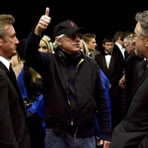 WHAT JUST HAPPENED?, from left: Sean Penn, director Barry Levinson, Robert DeNiro, on set, 2008. ©Magnolia Pictures