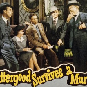 SCATTERGOOD SURVIVES A MURDER, from left, George Chandler, Margaret Hayes, John Archer, Wallace Ford, Spencer Charters, 1942
