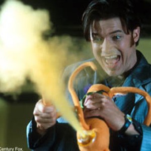 Brendan Fraser wrestles with his own cartoon creation come to life, Monkeybone, a petulant rascal with a penchant for wisecracks and racy antics.