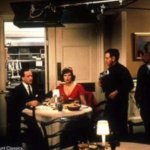 (Left to right) Doug McGrath, Sigourney Weaver and Peter Askin on the set of COMPANY MAN.