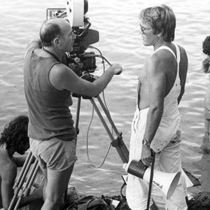 THE BLUE LAGOON, cinematographer Nestor Almendros (left), director Randal Kleiser (right), on-set, 1980, (c) Columbia Pictures