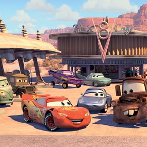 A scene from the movie "Cars."