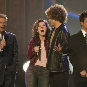American Idol, Justin Guarini, Kelly Clarkson, Ryan Seacrest, American Idol: The Search For A Superstar, 6/11/2002, ©FOX