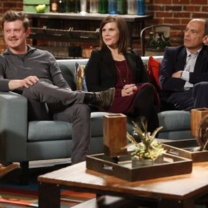 The Writers' Room, Beau Willimon (L), Laura Eason (C), John Mankiewicz (R), 'House of Cards', Season 2, Ep. #3, 05/02/2014, ©SC