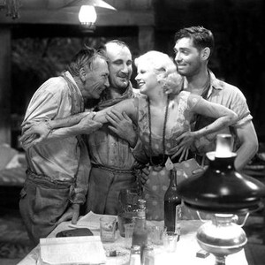 RED DUST, Tully Marshall, Donald Crisp, Jean Harlow, Clark Gable, 1932, lustful pawing