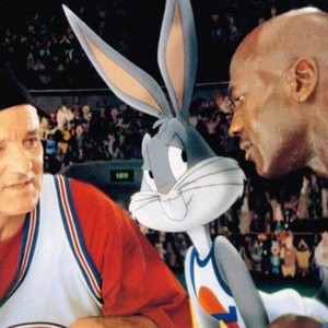 SPACE JAM, from left: Bill Murray, Bugs Bunny, Michael Jordan, 1996, © Warner Brothers